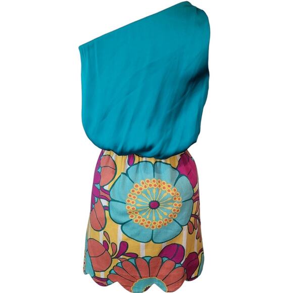Judith March One Shoulder Mini Sundress Colorful Floral Print Sz S EUC - Picture 3 of 9